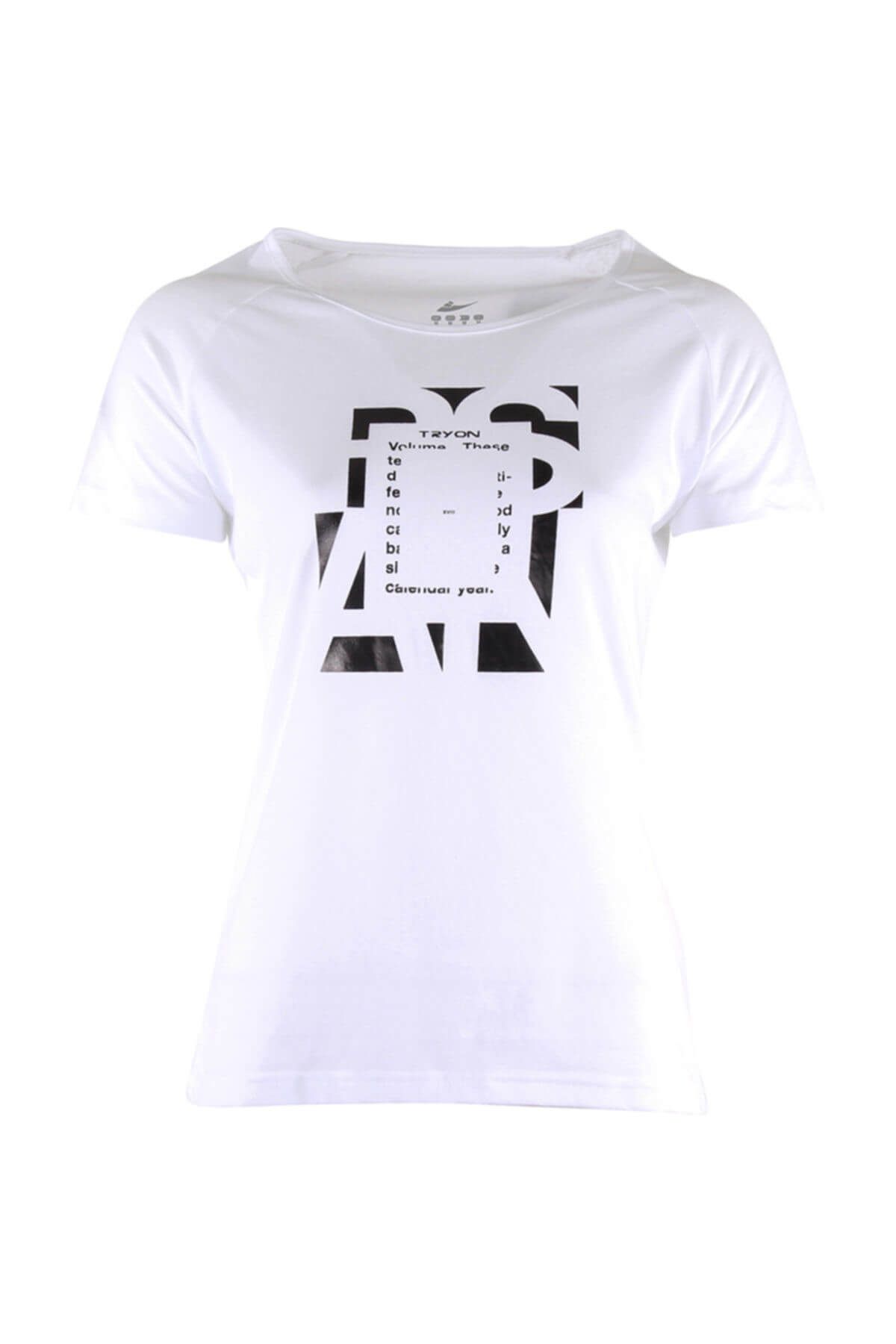 TRYON Kadın T-shirt - Tryon Evora Bisiklet Yaka Tişört Beyaz - 37614
