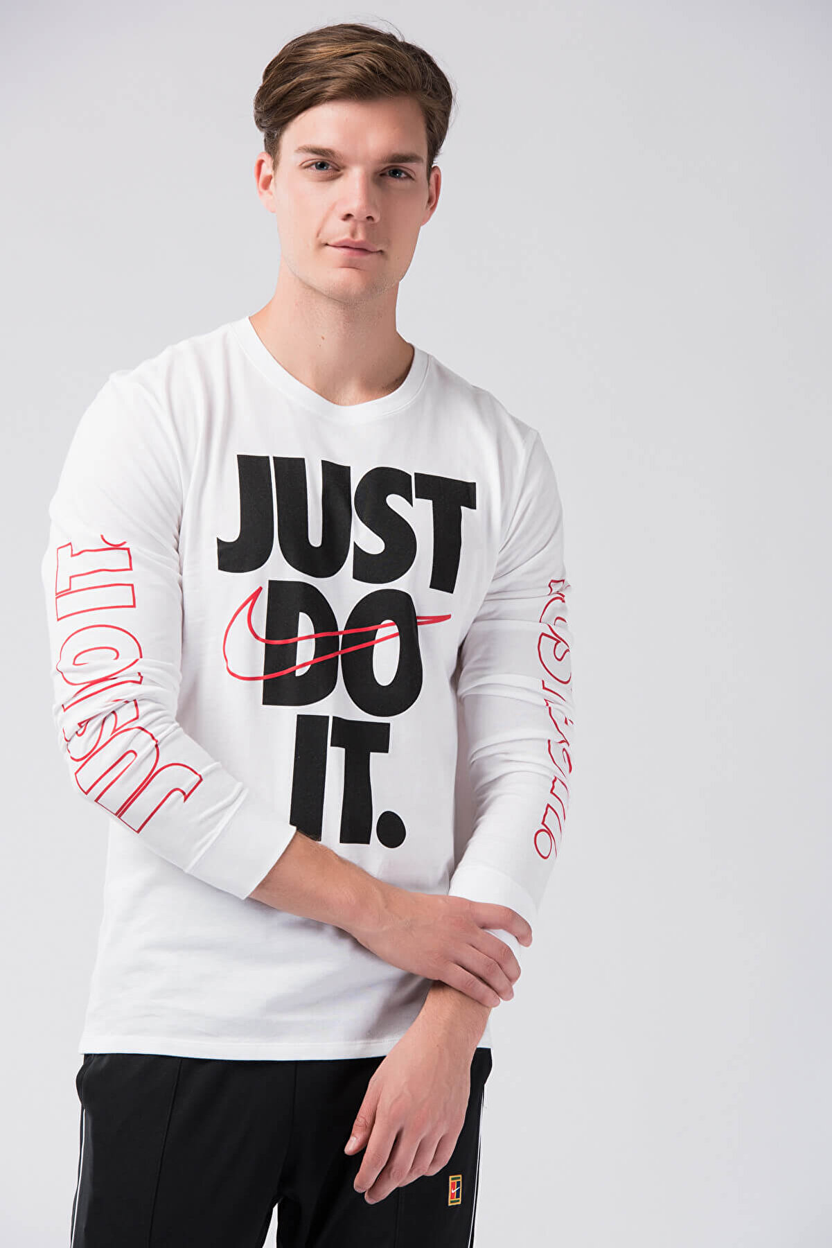 Nike Erkek Sweatshirt - M Nsw Tee Ls Jdi+ Sleeves - 929374-100