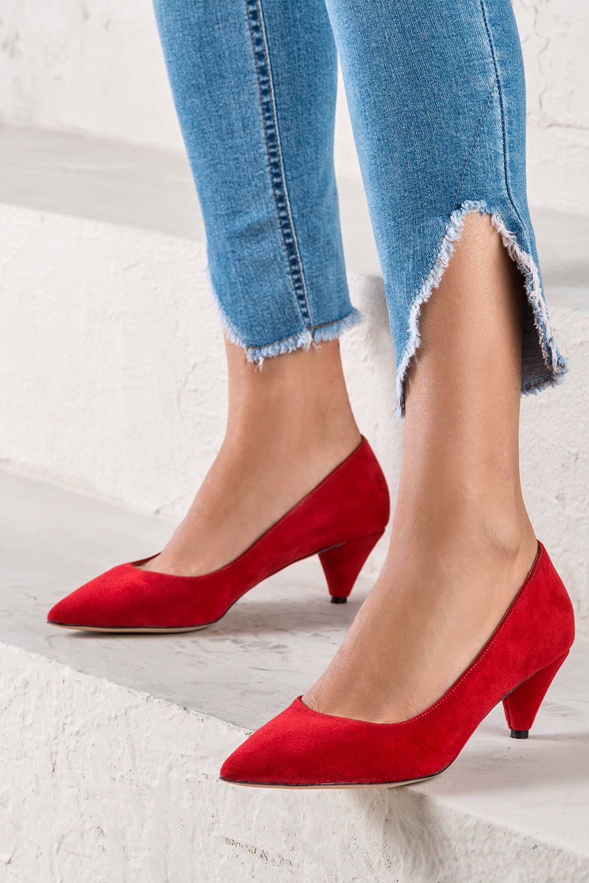 Elle SOSAN Kırmızı Kadın Topuklu Ayakkabı