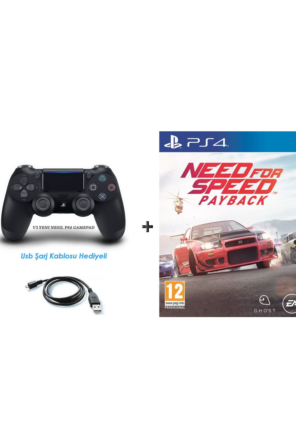 Electronic Arts Need For Speed Payback PS4 OYUN+PS4 V2 NESIL DUALSHOCK KOL