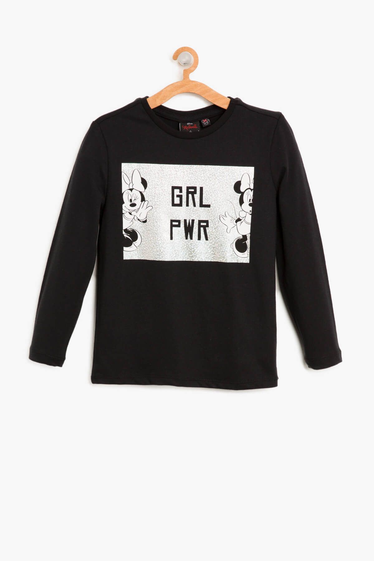 Koton Siyah Kız Çocuk Minnie By Koton T-Shirt