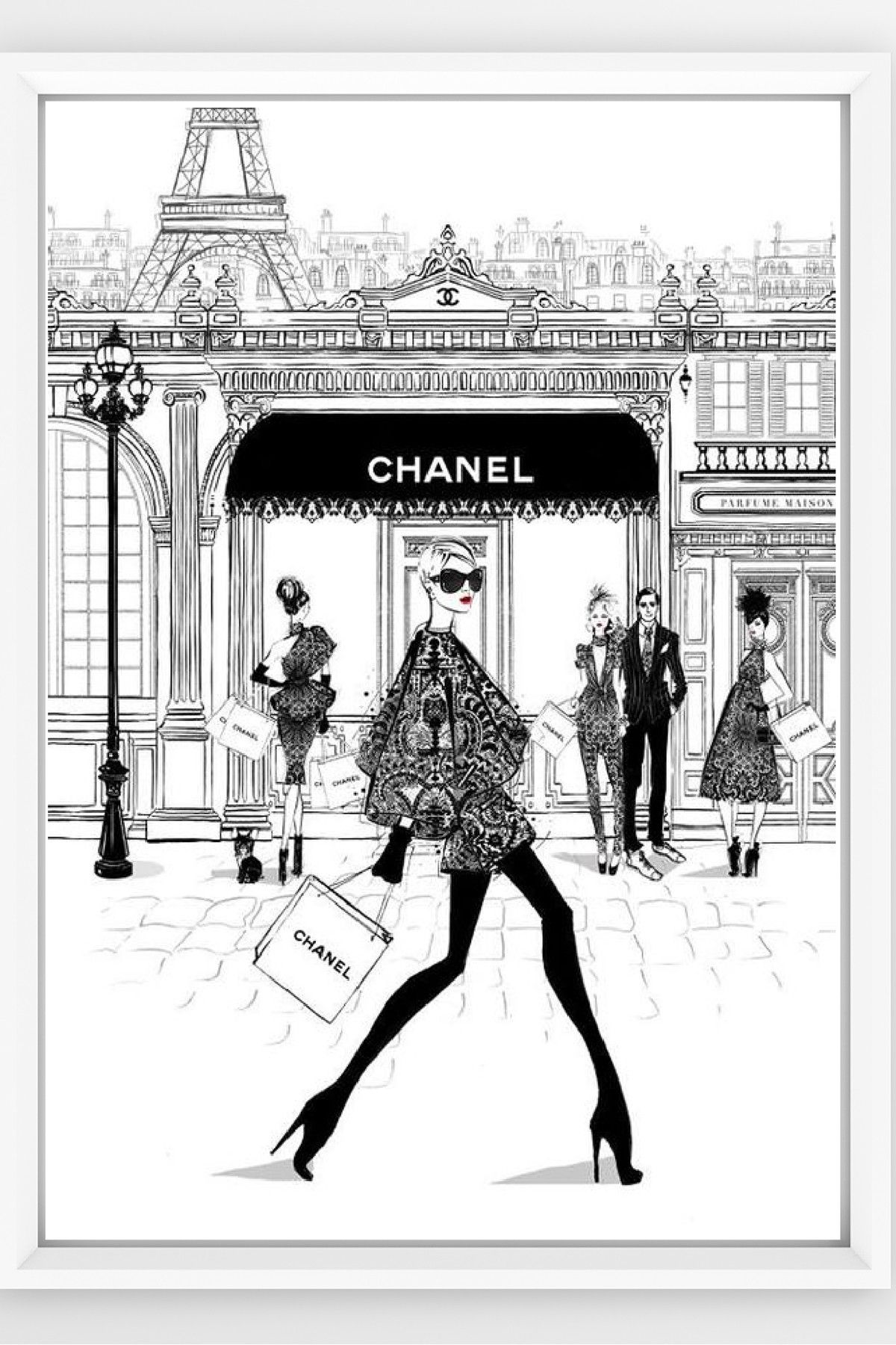 LYN HOME & DECOR Chanel Store ( Beyaz Çerçeve) Tablo 20x30