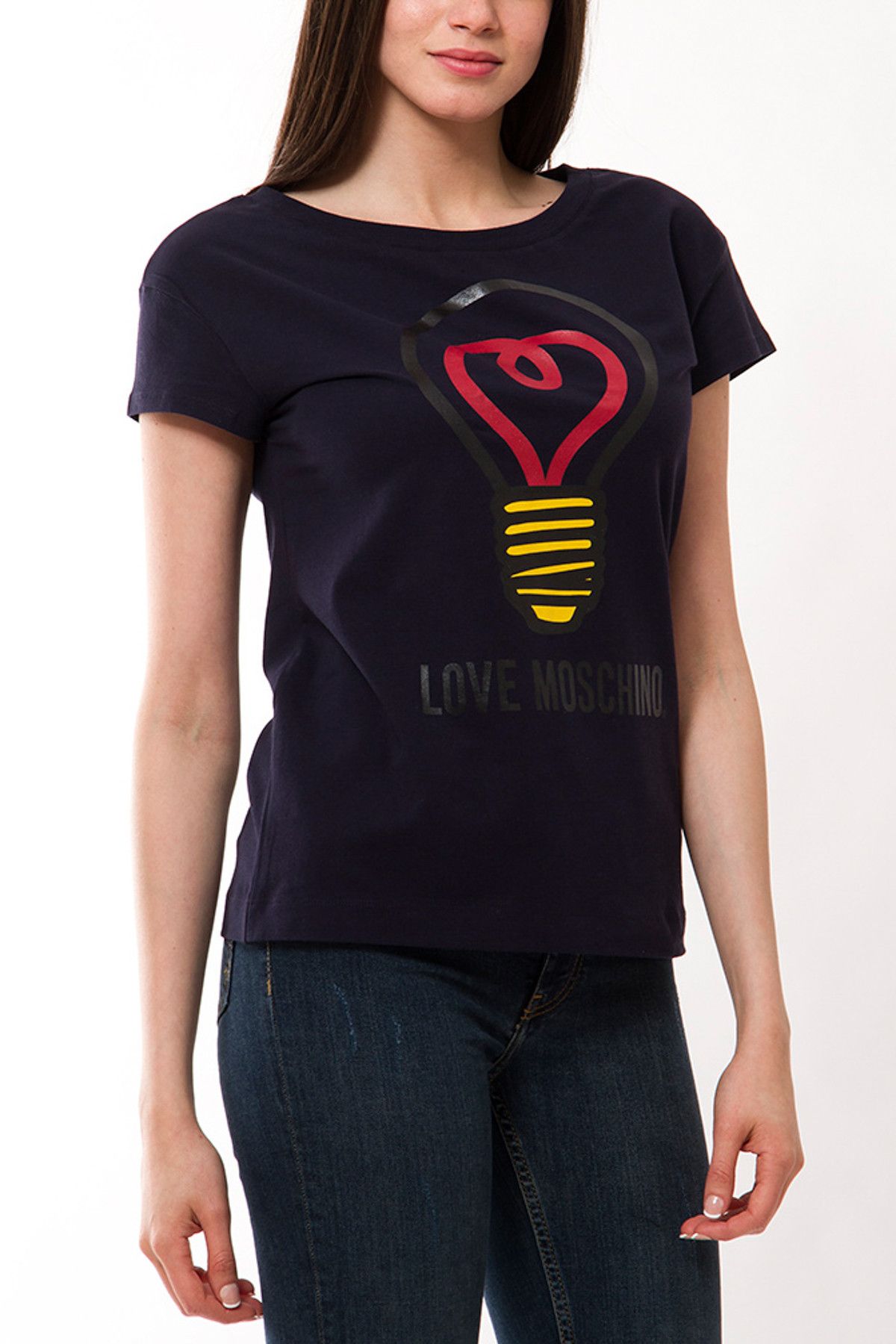 Moschino Kadın Lacivert T-Shirt Mw151