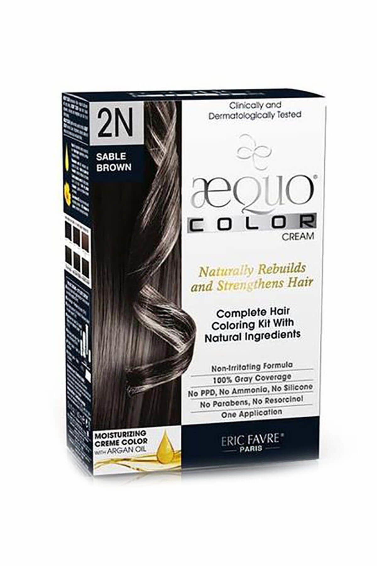 aequo color Organik Koyu Kahverengi Saç Boyası - 2N Sable Brown 3525722013505