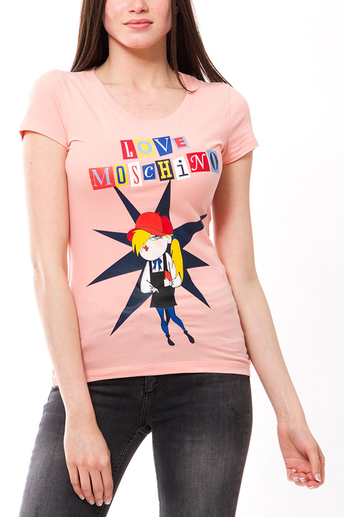 Moschino Kadın Somon T-Shirt Mw159
