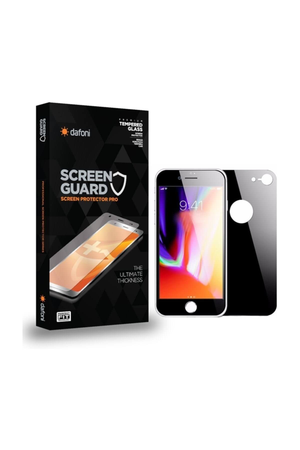 Dafoni iPhone 7 / 8 Ön + Arka Curve Tempered Glass Premium Siyah Cam Ekran Koruyucu