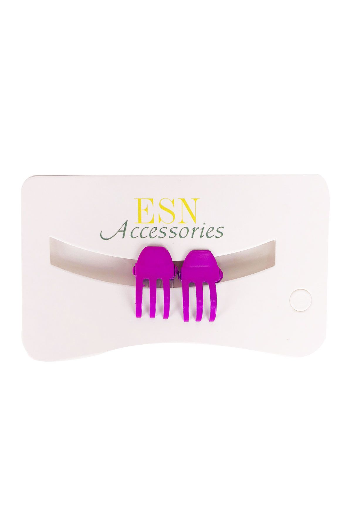 Esn Accessories Neon Mor Küçük Çift Metal Mandal Toka 3840095030065