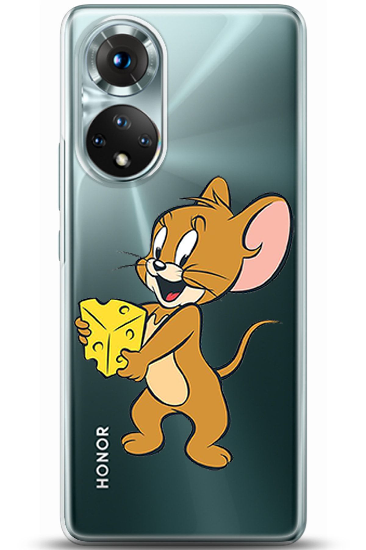 tugcepaksesuar Huawei Honor 50 Kılıf Hd Baskılı Kılıf - Peynir Jerry + 5d Seramik Ekran Koruyucu