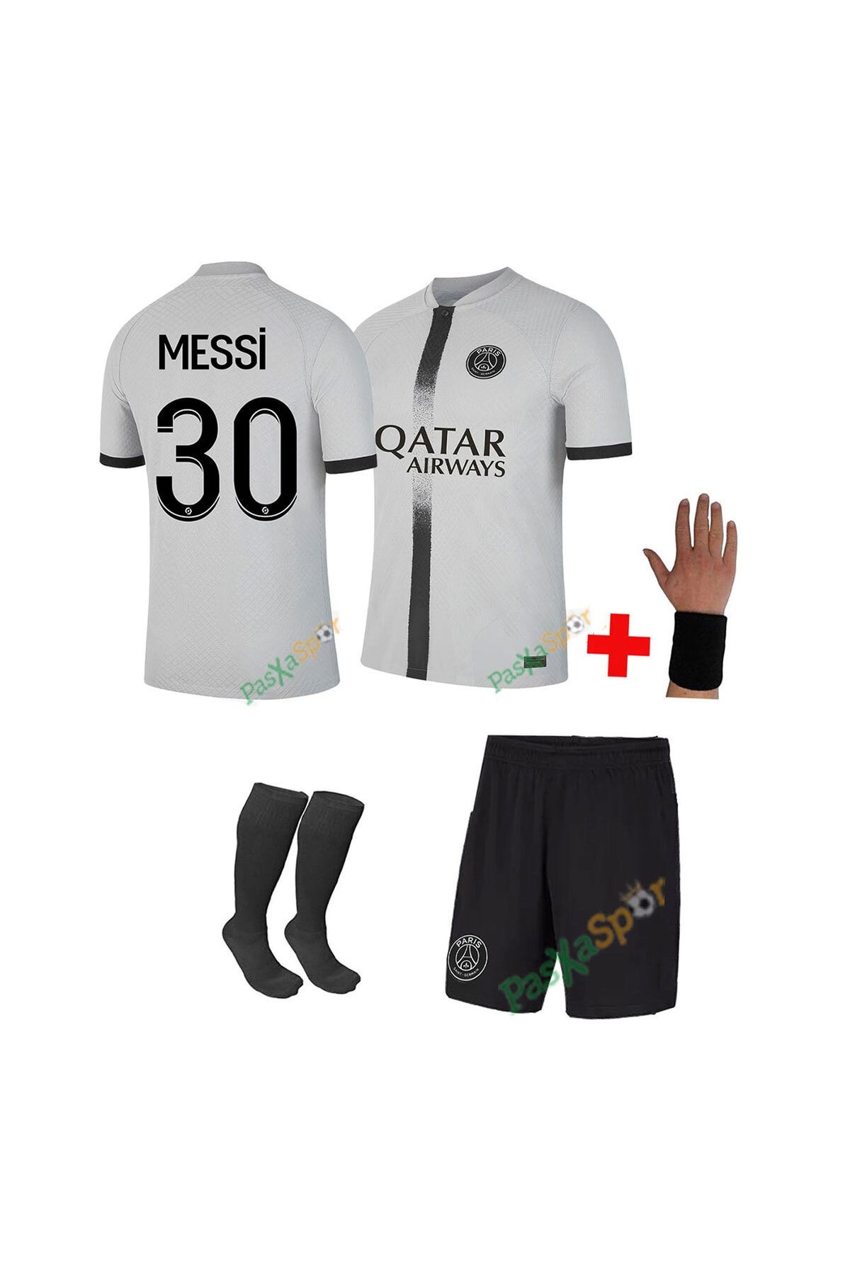 Pasxaspor Yeni Sezon Messi Deplasman Çocuk Maç Forması Şort Çorap Bileklik Hediye