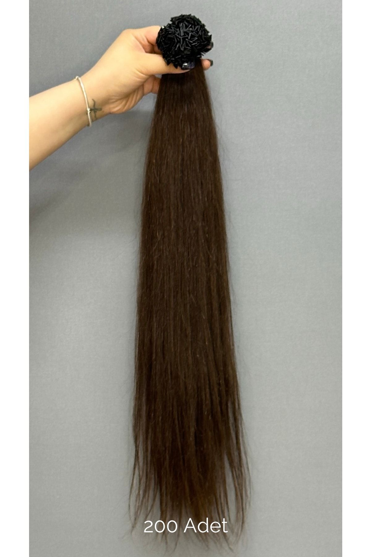 HalitCan HairKing 65cm Boyunda, 200 Adet, 160gr Koyu Kahve (4.0) Mikro Kaynak Yüzde Yüz Gerçek Insan Saçları