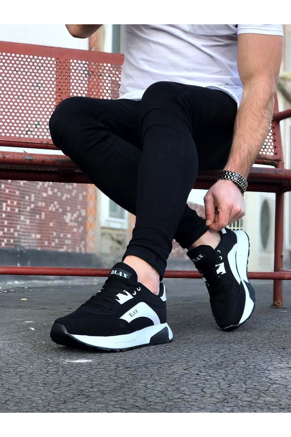 Genel Markalar Lisinya741 - Siyah Beyaz Erkek Spor Ayakkabı
