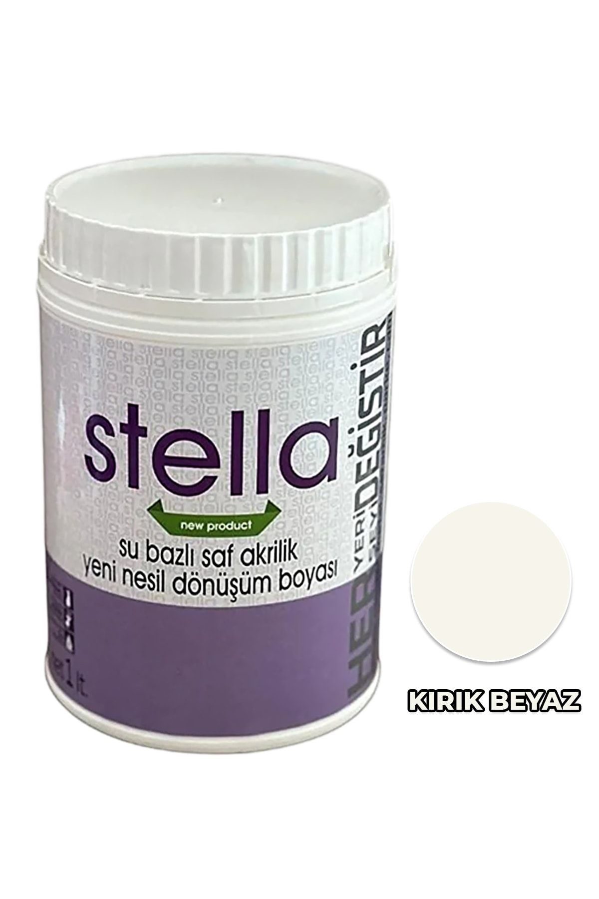Stella Boya Su Bazlı Saf Akrilik Kırık Beyaz 1 Lt