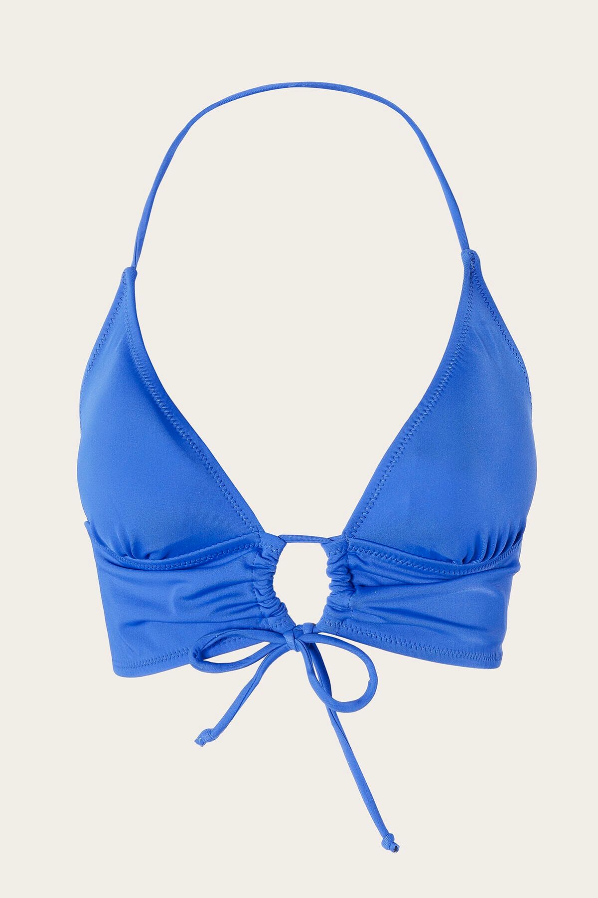 Loya Mavi Büzgülü Tek Üst Bikini