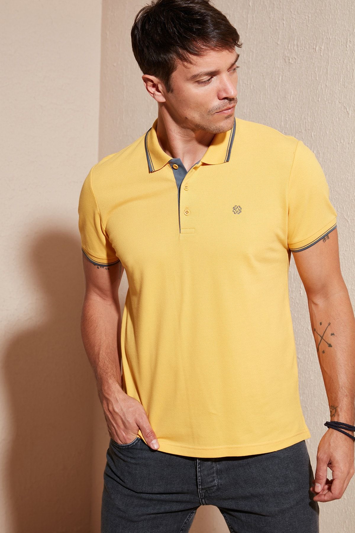 Buratti % 100 Pamuk Düğmeli Slim Fit Erkek Polo T Shirt 5902118 Tişört