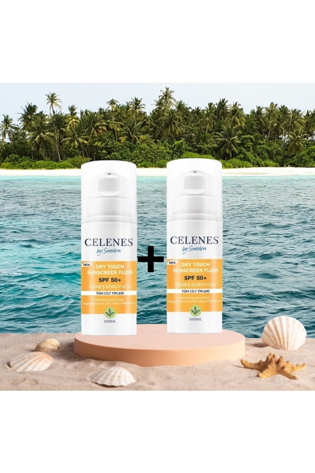 Celenes by Sweden Herbal Dry Touch Yüksek Korumalı Fluid 50 Spf / Güneş Koruyucu / Yüz Ve Dekolte Bölgesi 2 Adet