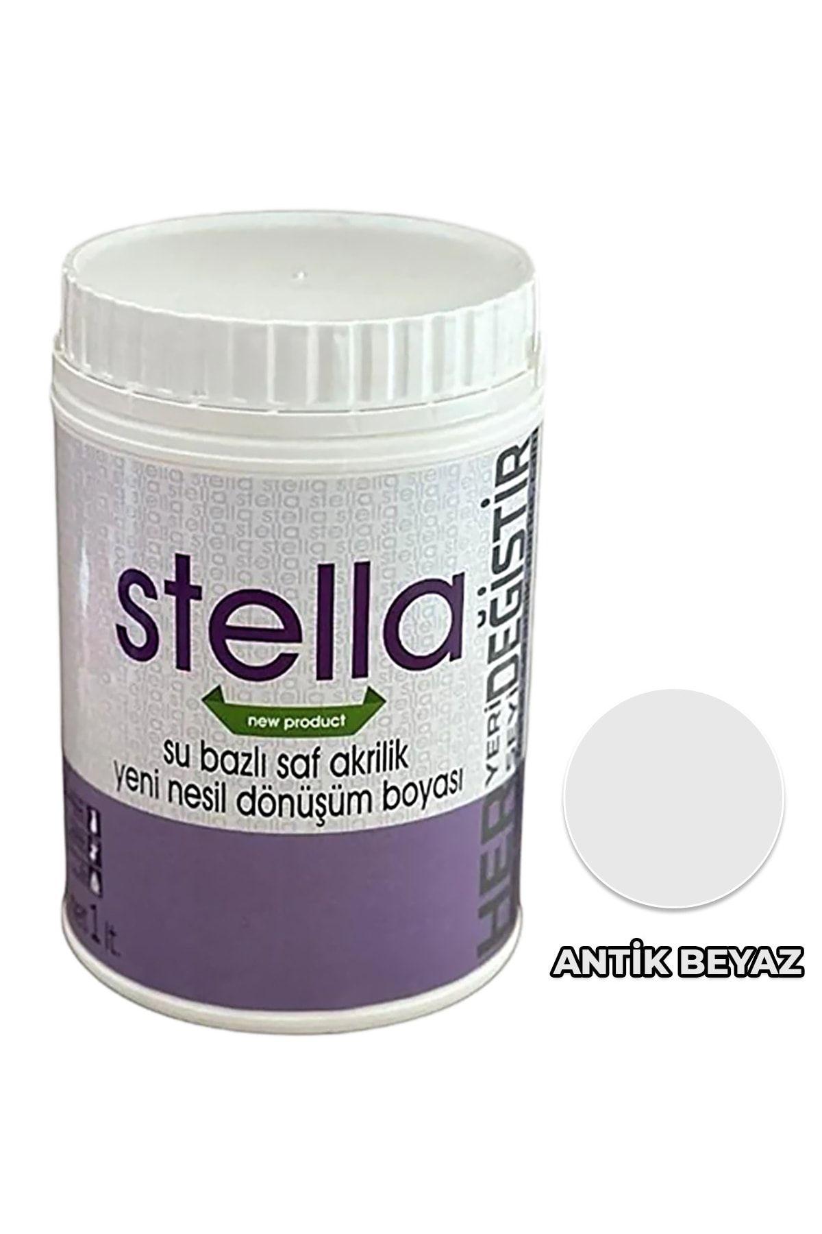 Stella Boya Su Bazlı Saf Akrilik Antik Beyaz 1 Lt