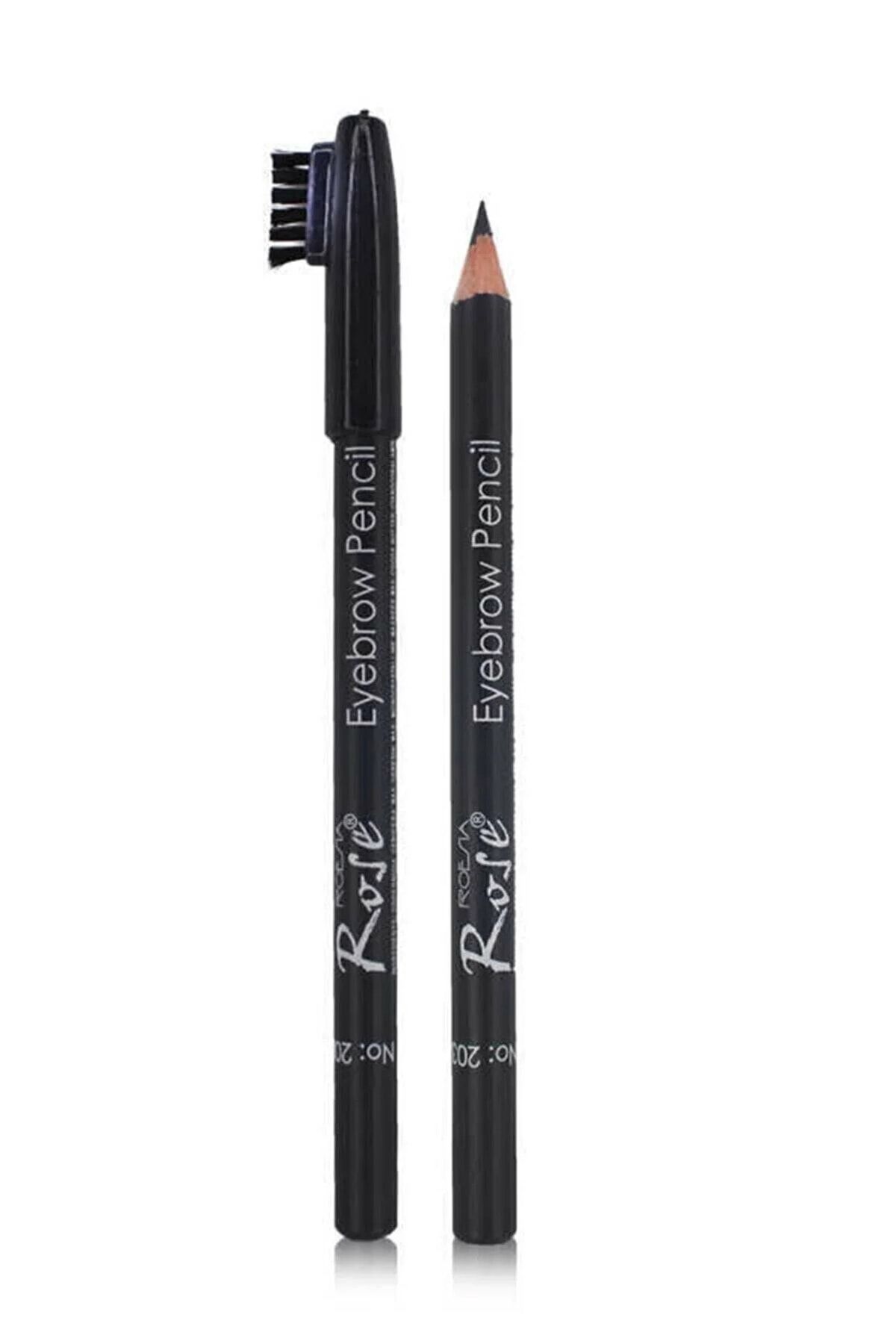 Roesıa Rose Cosmetics Klasik Fırçalı Kaş Kalemi-siyah