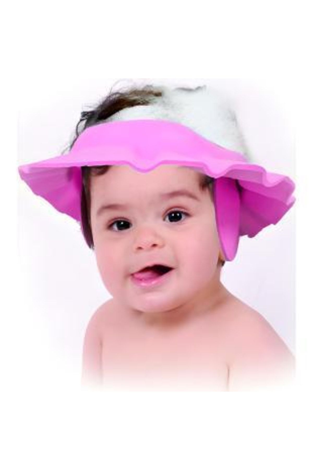 MorBebe Bebek Kulak Banyo Şapkası Düğmeli (pembe)
