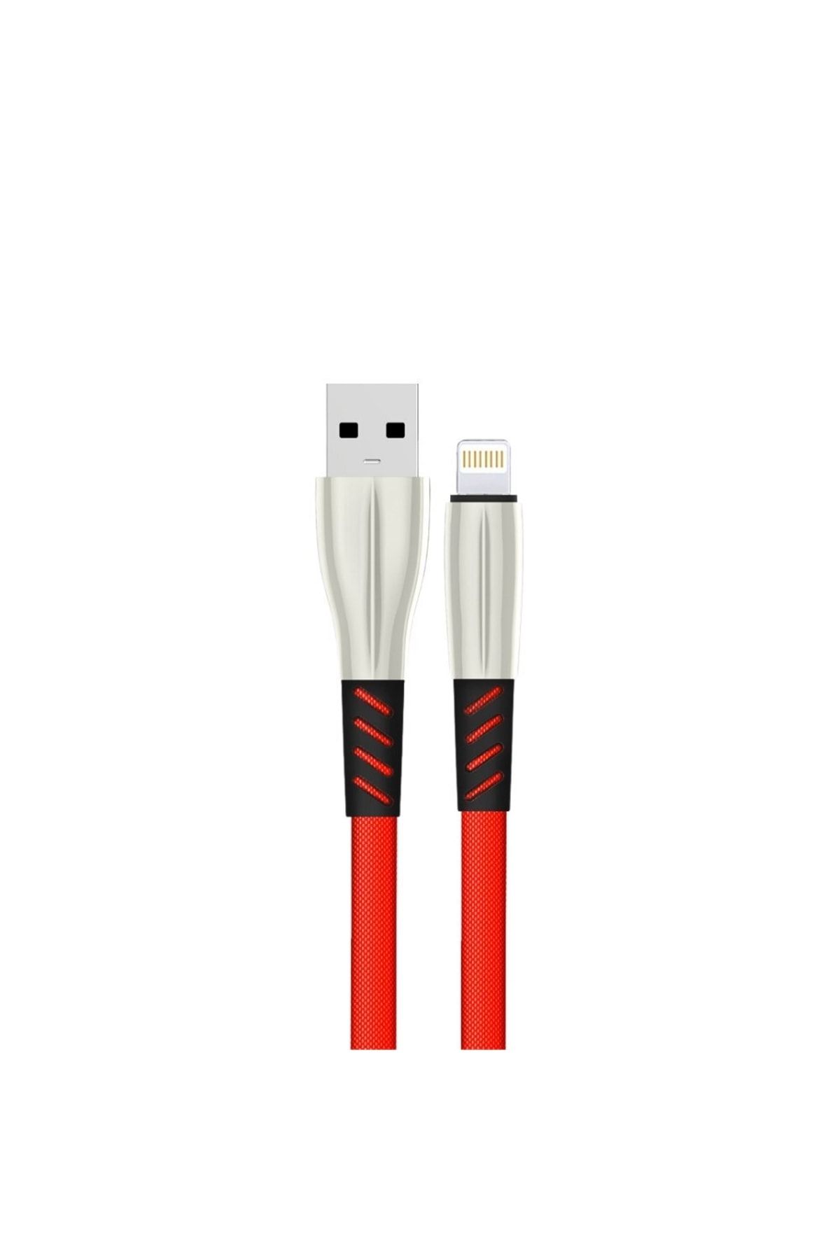 Genel Markalar Konfulon S89 Metal Uçlu Lightning Kablo iphone Uyumlu 1M 2.4A - Kırmızı
