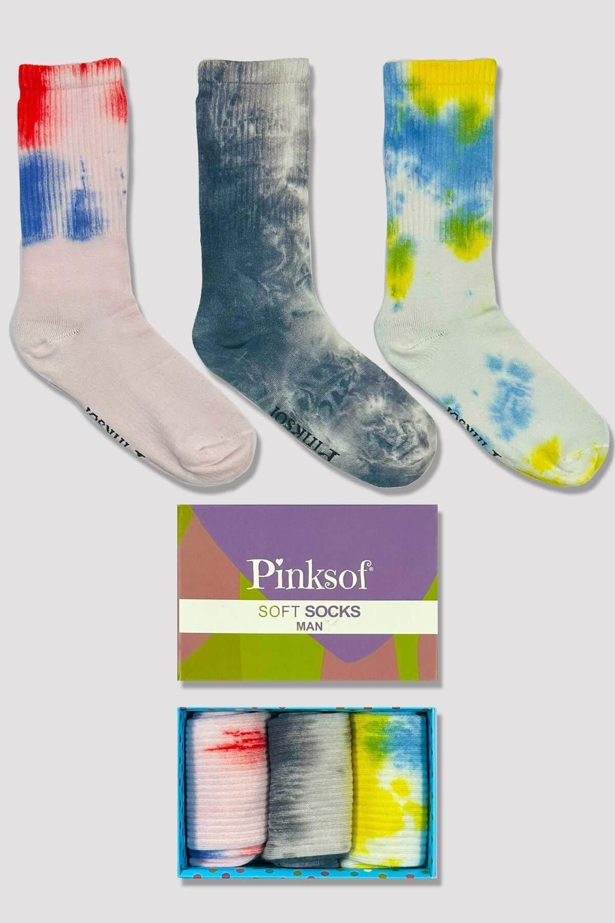 Pijamaevi Kutulu 3 Çift - Batik Desenli - Erkek Soket Çorap - Kokulu Kaliteli