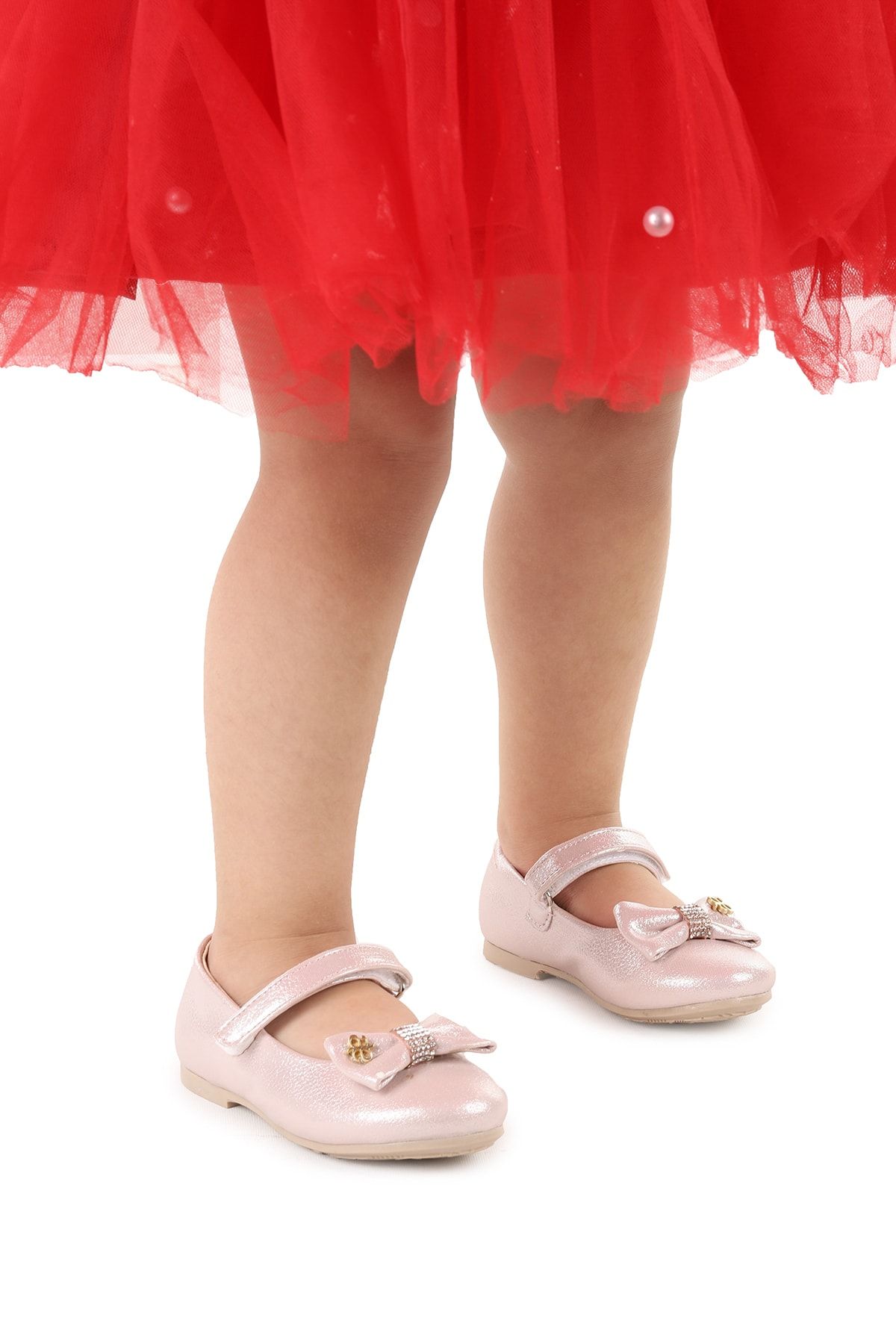 Kiko Kids Cırtlı Fiyonklu Kız Çocuk Babet Ayakkabı Ege 201 Vakko
