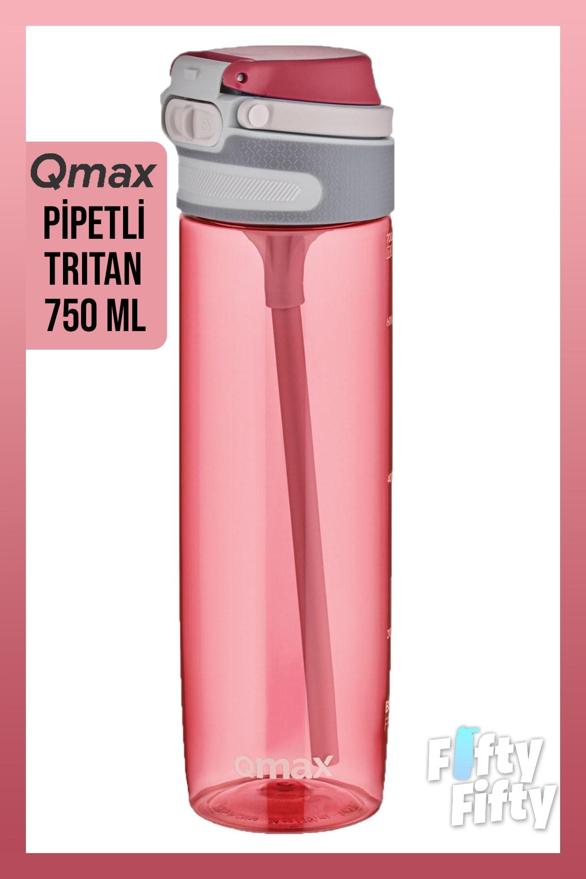 Qmax 750ml Tritan Bpa Içermeyen Pipetli Su Matarası
