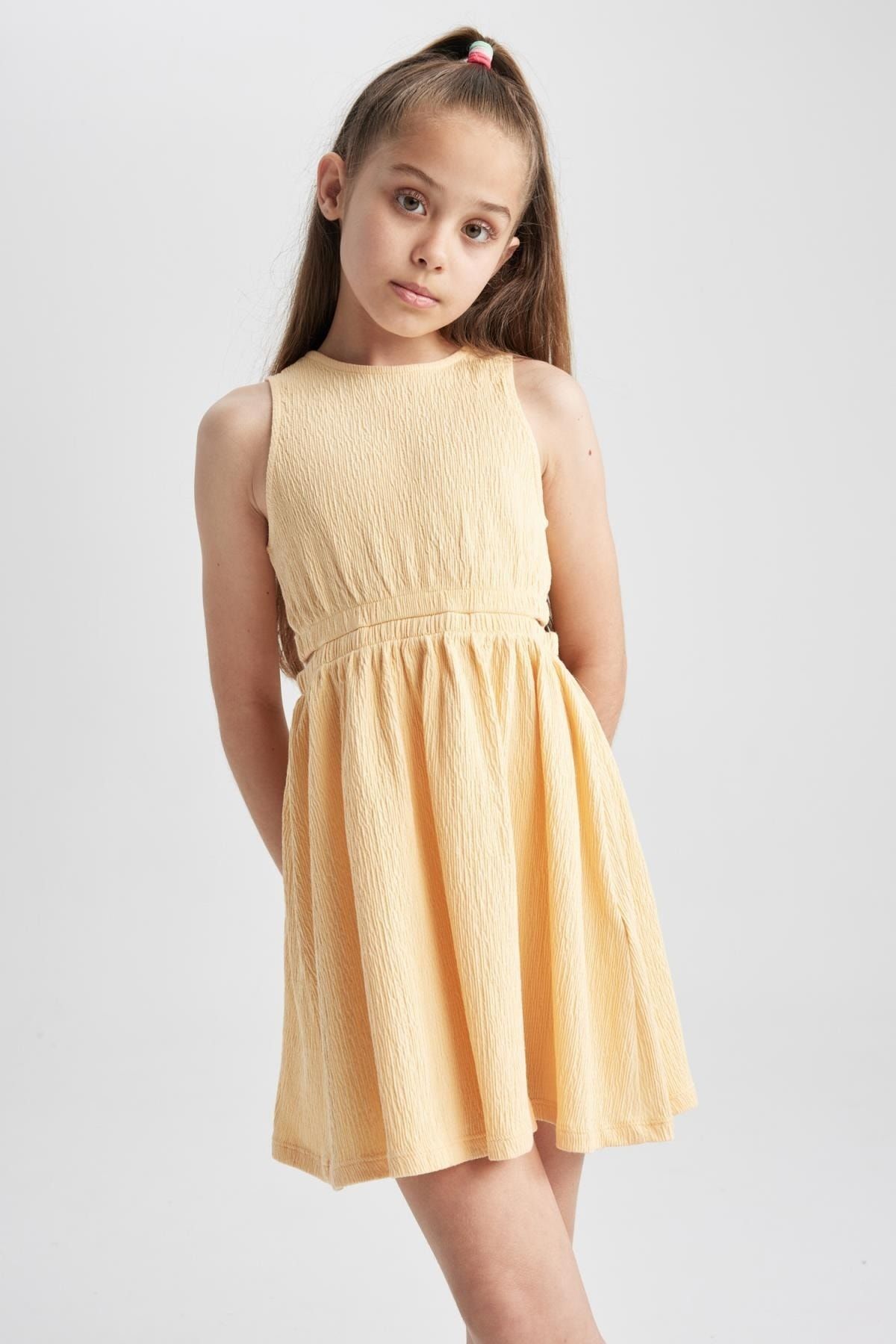 Defacto Kız Çocuk Kolsuz Pamuklu Elbise A0117a823hs