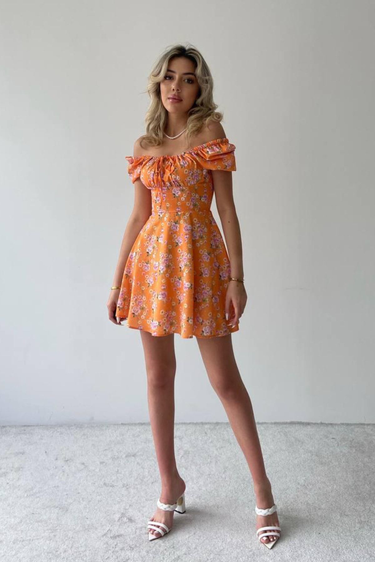 Özel Tasarım Çiçekli Mini Elbise Yeni Sezon Elbise Yazlık Elbise