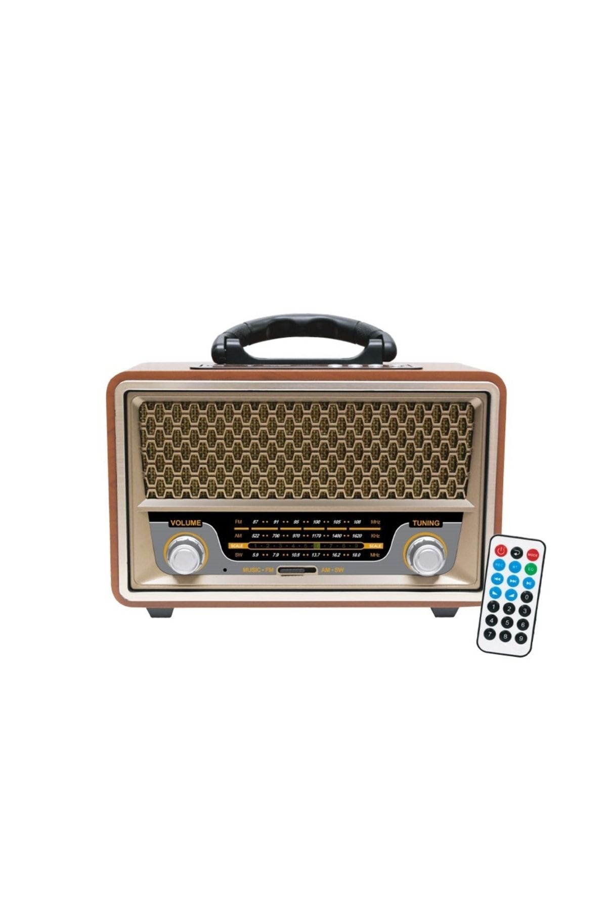 Tootech Nostaljik Bluetooth Hoparlör Fm Radyo Sd Card Aux 10w Yüksek Sesli Teyip Ses Sistemi