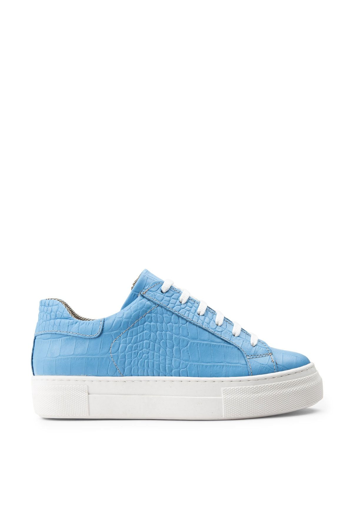 Deery Hakiki Deri Mavi Sneaker Kadın Ayakkabı