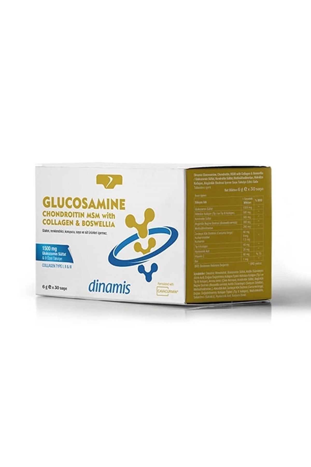 DİNAMİS Glucosamıne Chondroitin Msm With Collagen & Boswellia 6 Gr X 30 Şase