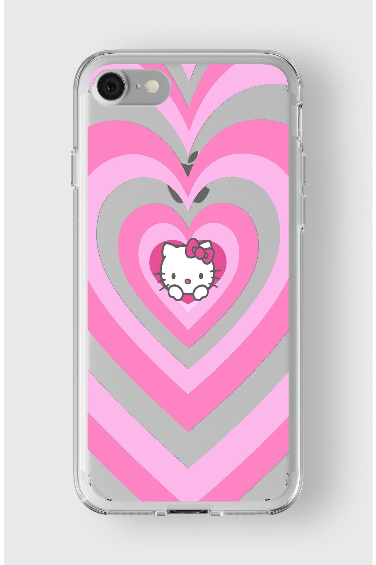 Elorakılıf Iphone 6/6s Uyumlu Kalpli Hello Kitty Tasarımlı Premium Şeffaf Kılıf
