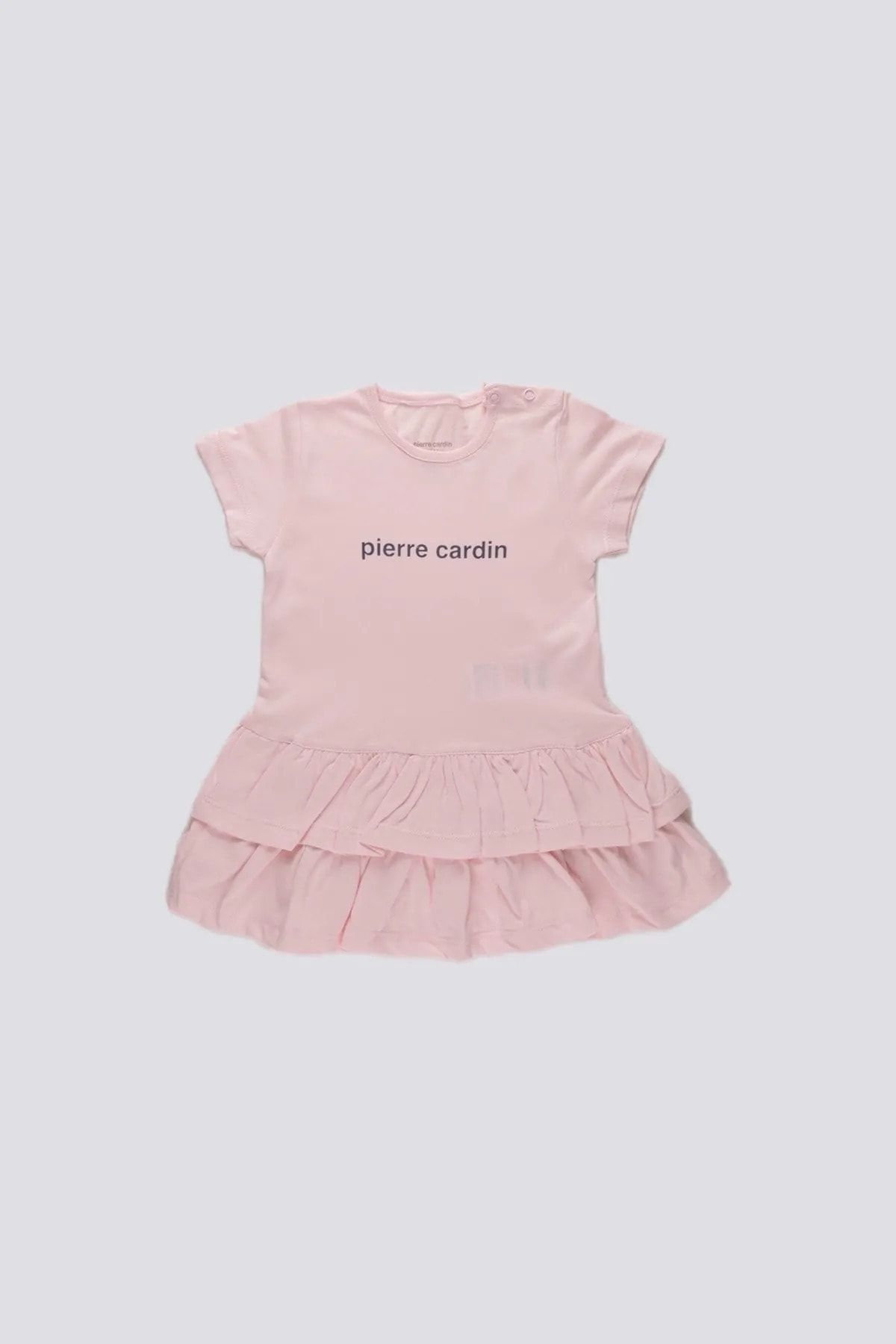 Pierre Cardin Çocuk Yazlık Kısa Kollu Interlok Fırfırlı Elbise