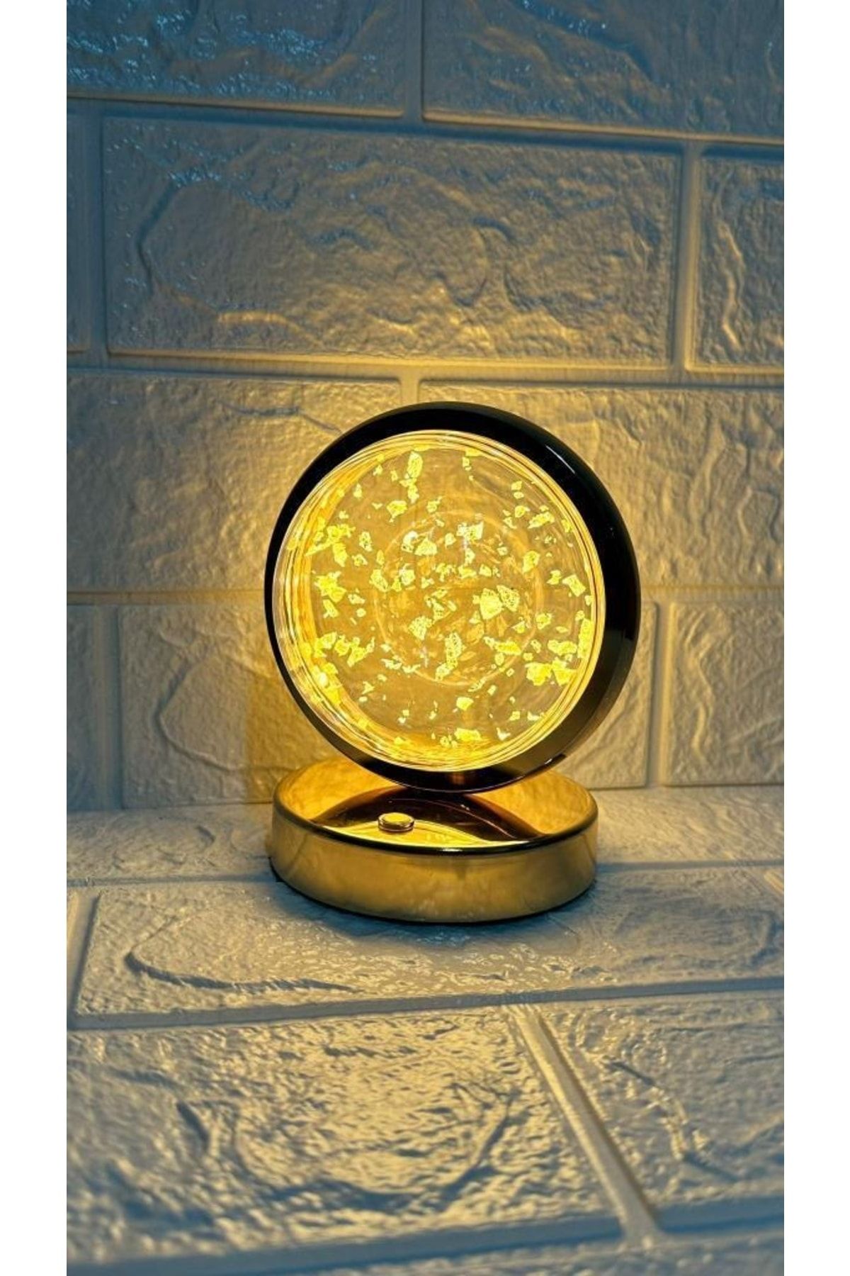 Torima Lw-22 Şarjlı Yuvarlak Gold Kristal Küre Masa Lambası Led Gece Lambası