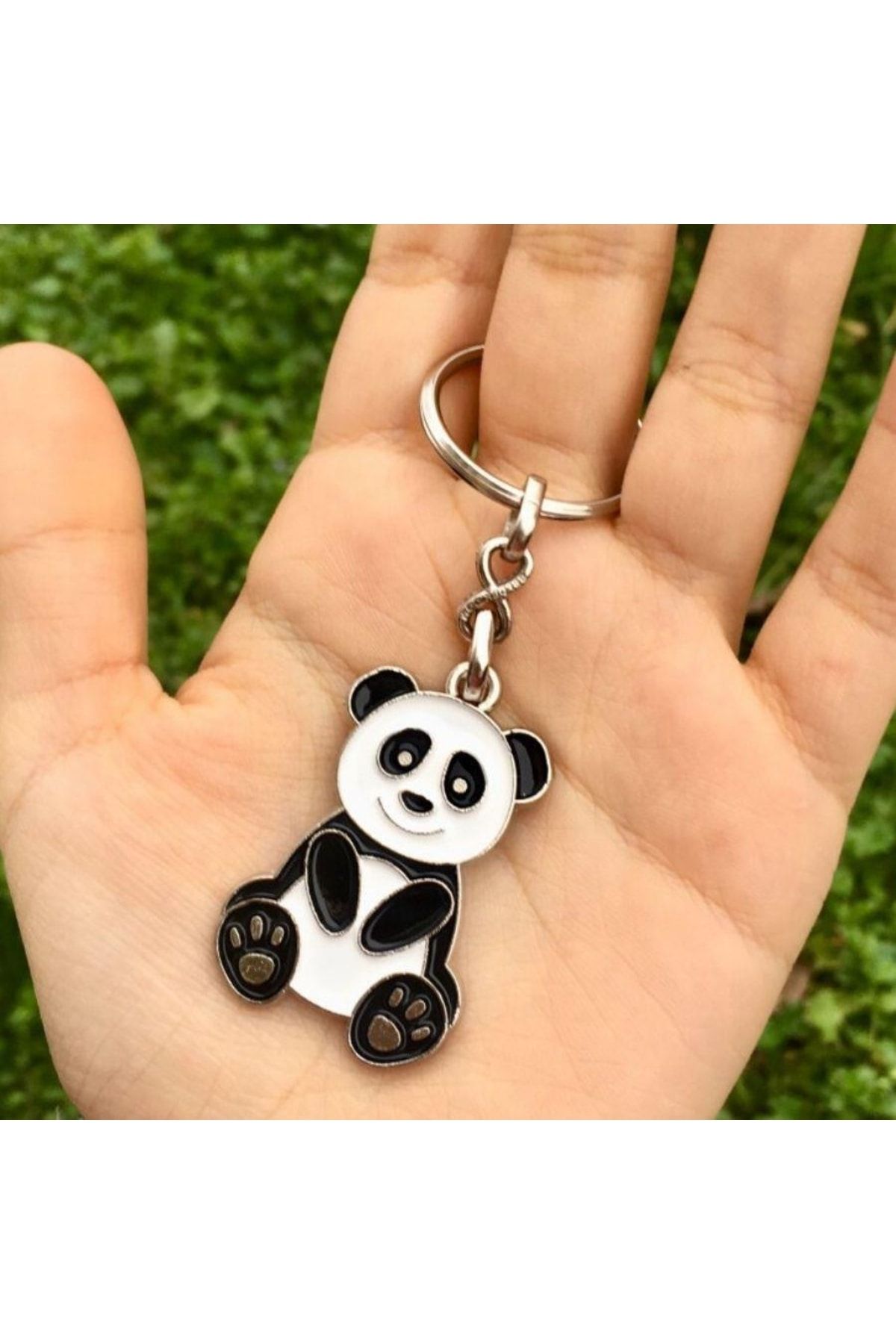 Hellove Metal Panda Anahtarlık Panda Çanta Süsü Hediyelik Anahtarlık