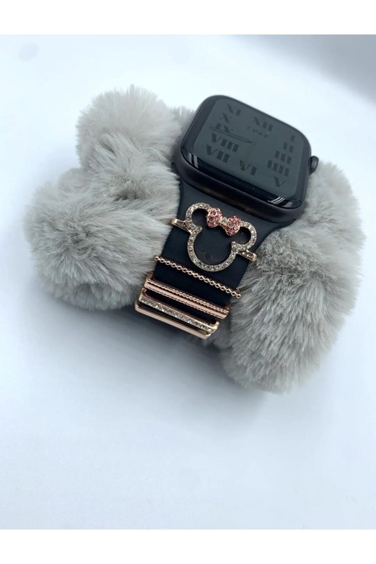 NOREM Minnie Figürlü Apple Watch Uyumlu Akıllı Saat Kordon Süsü / Charm Seti