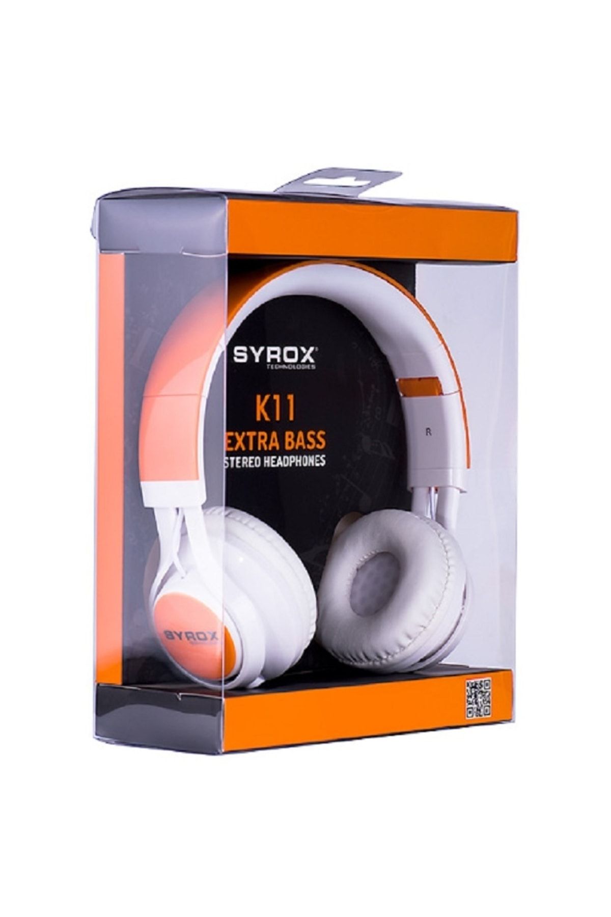 Syrox Stereo Mikrofonlu Aux Kulaküstü Kablolu Kulaklık Extra Bass Kulaklık(turuncu)