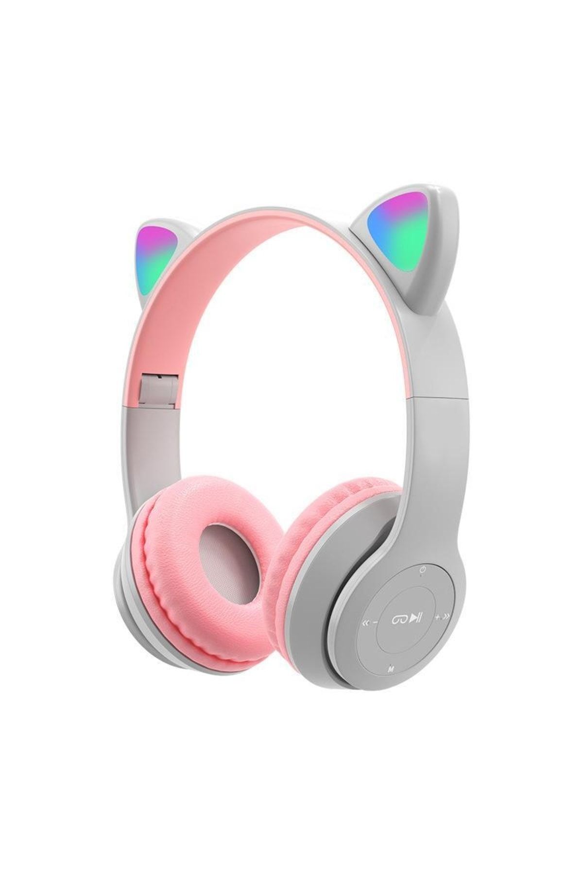 Torima P47m Sevimli Renkli Kedi Kulak Bluetooth Kulaklık Gri