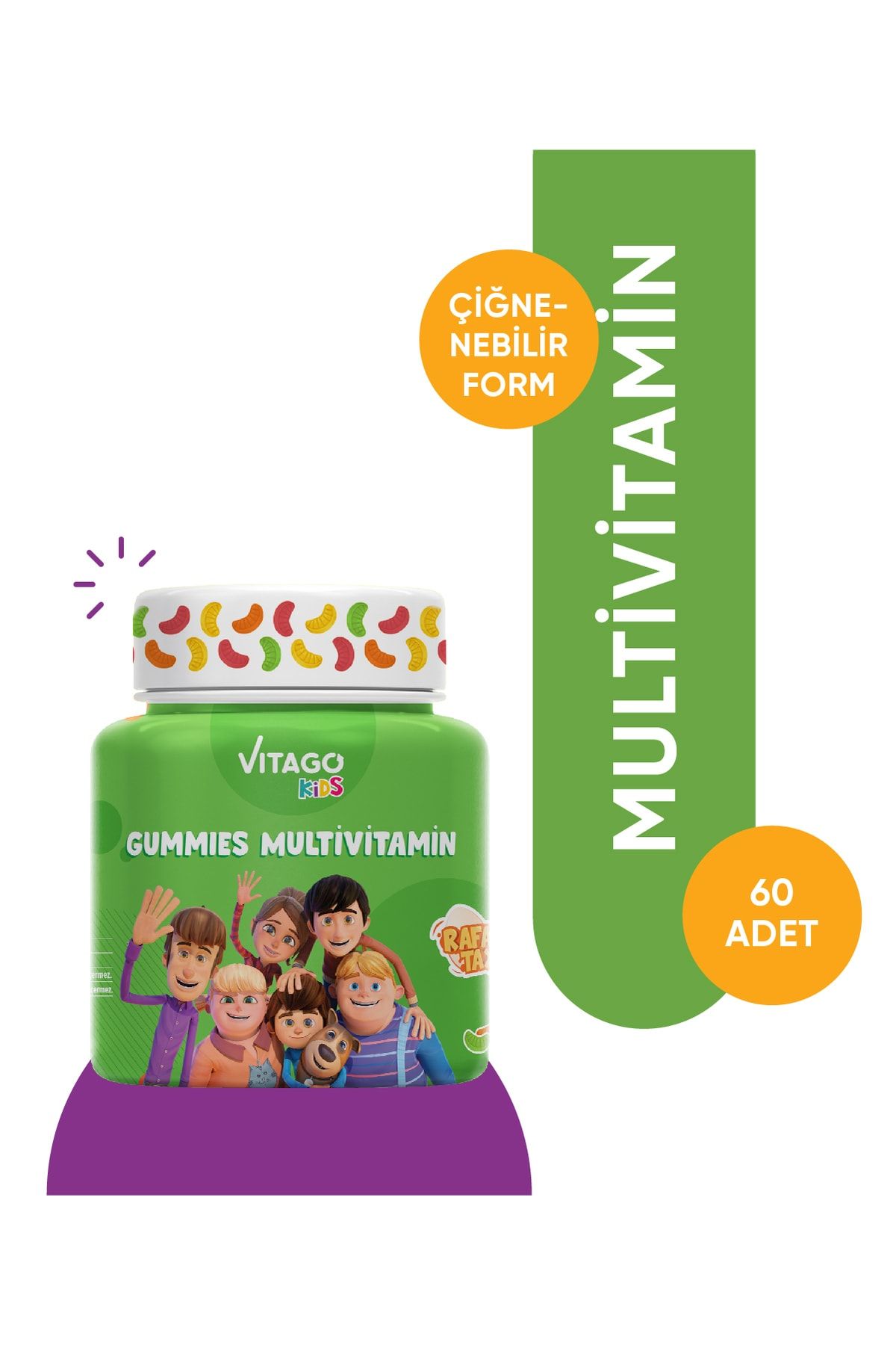 Vitago Kids Gummies Multivitamin Multimineral Içeren 60 Adet Çiğnenebilir Gummy Jel