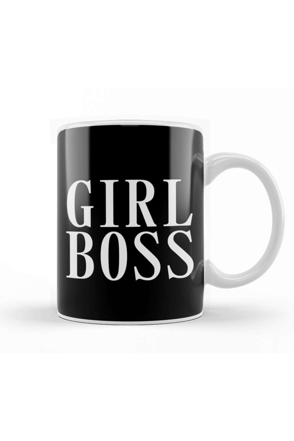 Baskı Dükkanı Feminist Girl Boss Slogan Kupa Bardak Porselen