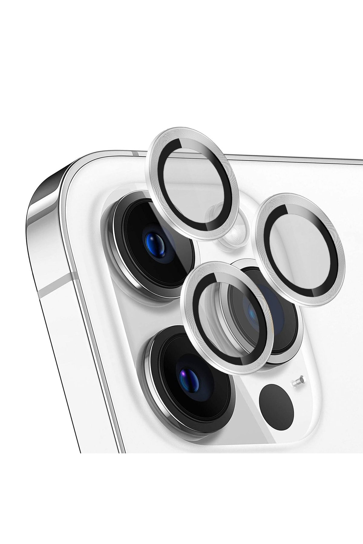 Bufalo Iphone 13 Pro / 13 Pro Max Kamera Lens Koruyucu Cam Metal Kenarlı 3lü Set