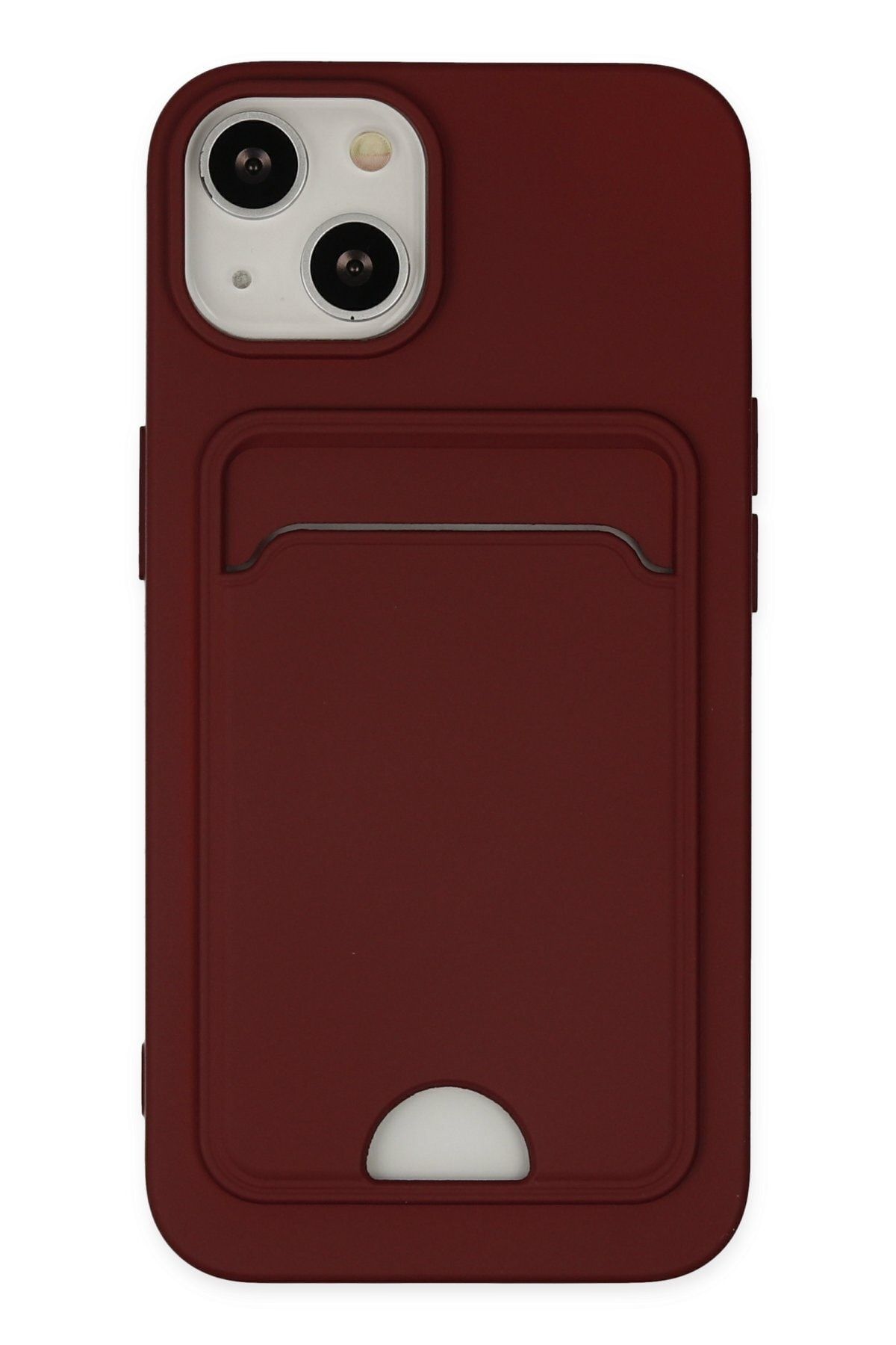 AQUA AKSESUAR iPhone 14 Uyumlu Kılıf Kelvin Kartvizitli Silikon - Bordo
