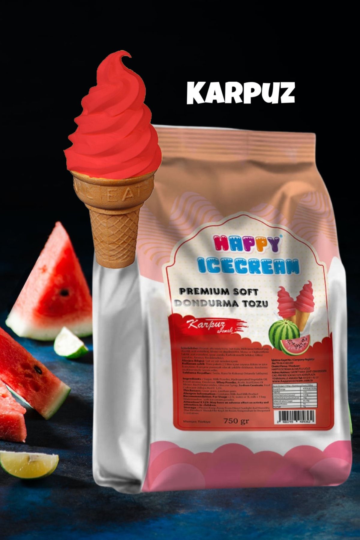 happyicecream Happy Icecream Soft Dondurma Tozu Karpuz