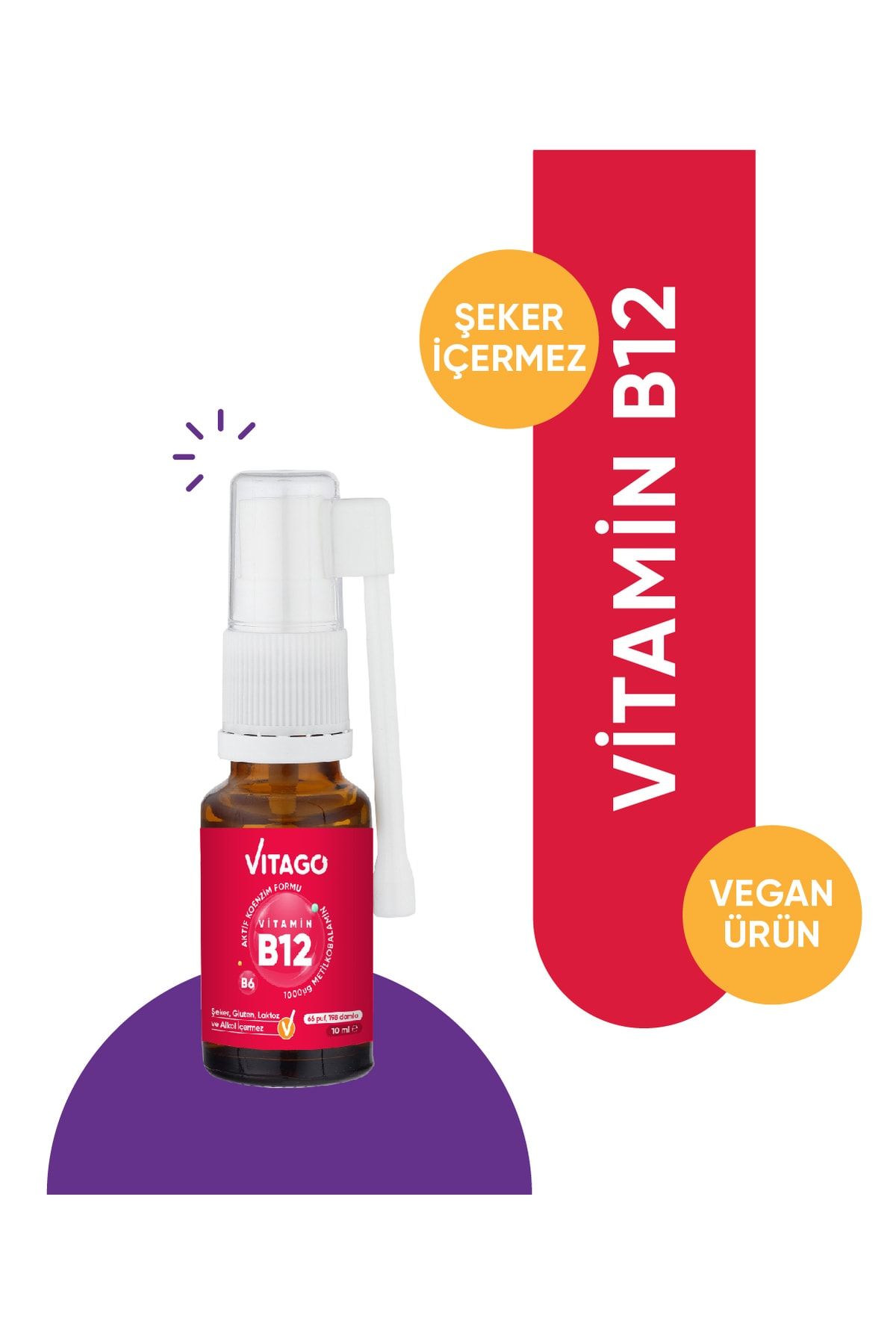 Vitago B12 Metilkobalamin Vitamini İçeren 10 ml Sprey