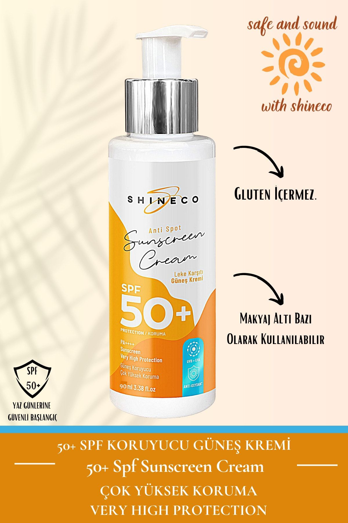 Shineco 50+ Faktör Koruyucu Güneş Kremi