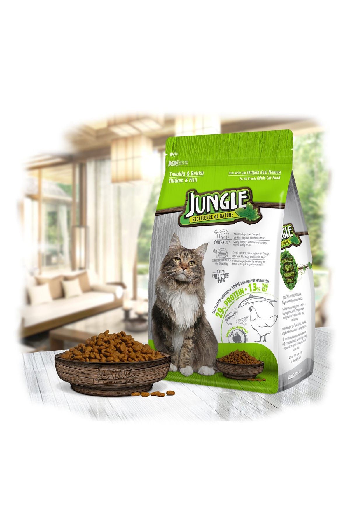 Jungle Tavuklu Ve Balıklı Yetişkin Kedi Maması 1,5 Kg