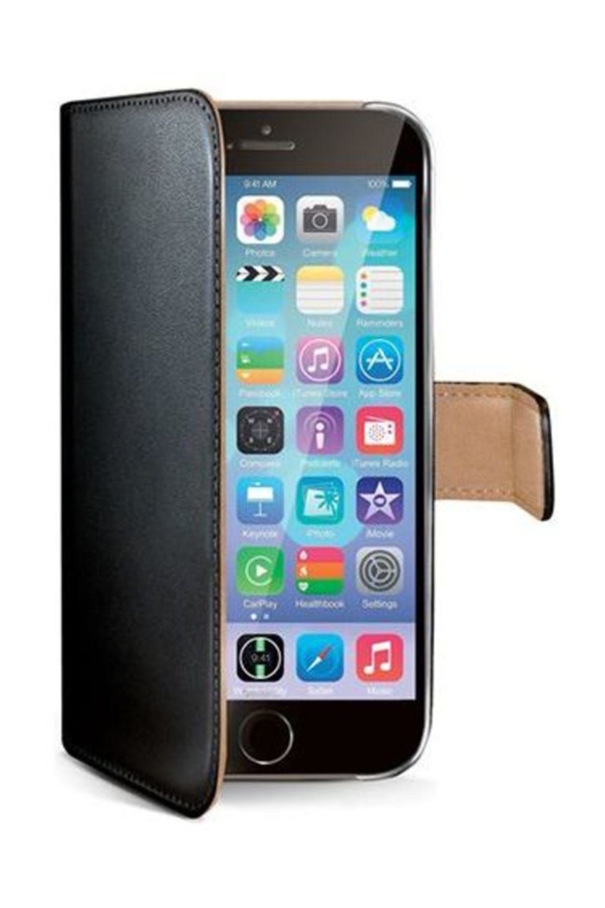 Celly Wally iPhone 6 Plus / 6s Plus Mıknatıslı Cüzdanlı Kılıf Siyah