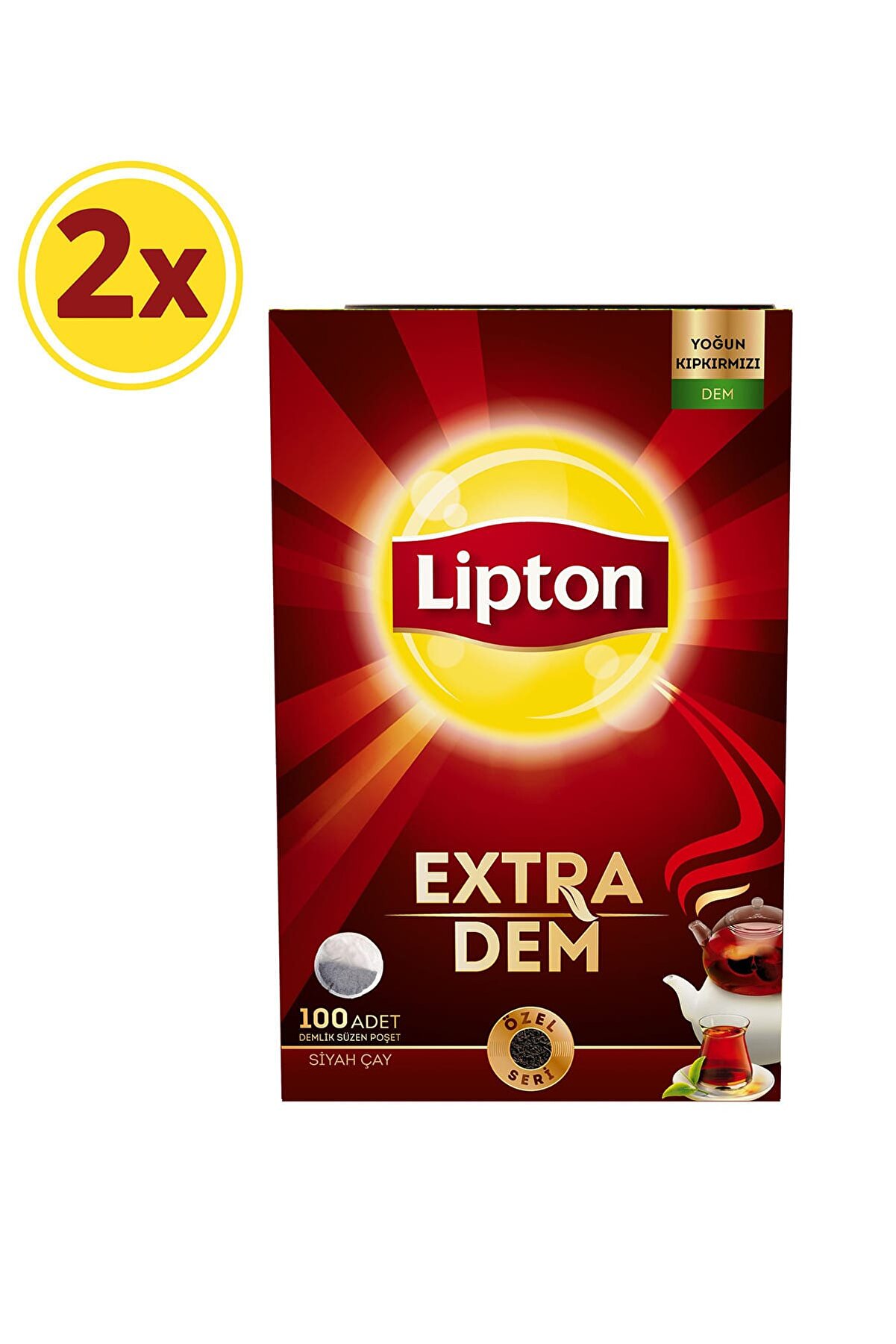 Lipton Extra Dem Demlik Poşet Çay 100'lü x 2 Adet