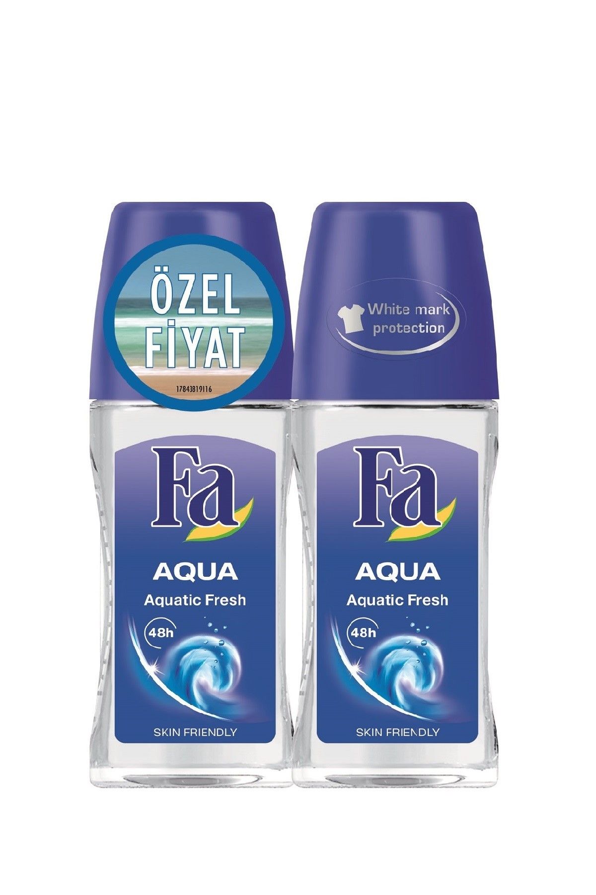 Fa 2'Li Deodorant Roll-On - Aqua 50  ml   + 50 ml