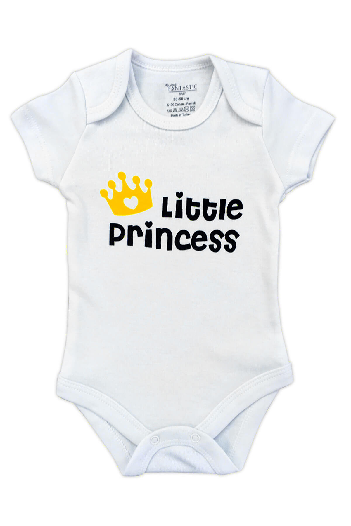 Minisse K.Beyaz Unisex Bebek Kk Çıtçıtlı Body-Lıttle Prıncess